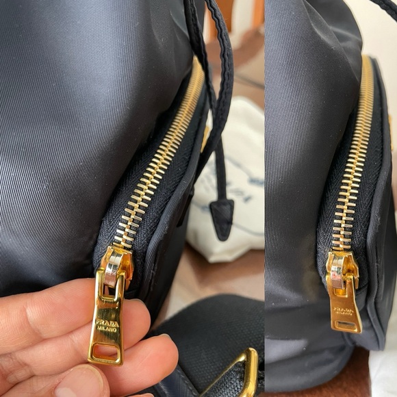 PRADA Duet Nylon bucket navy bag $1,820 - Picture 7 of 16